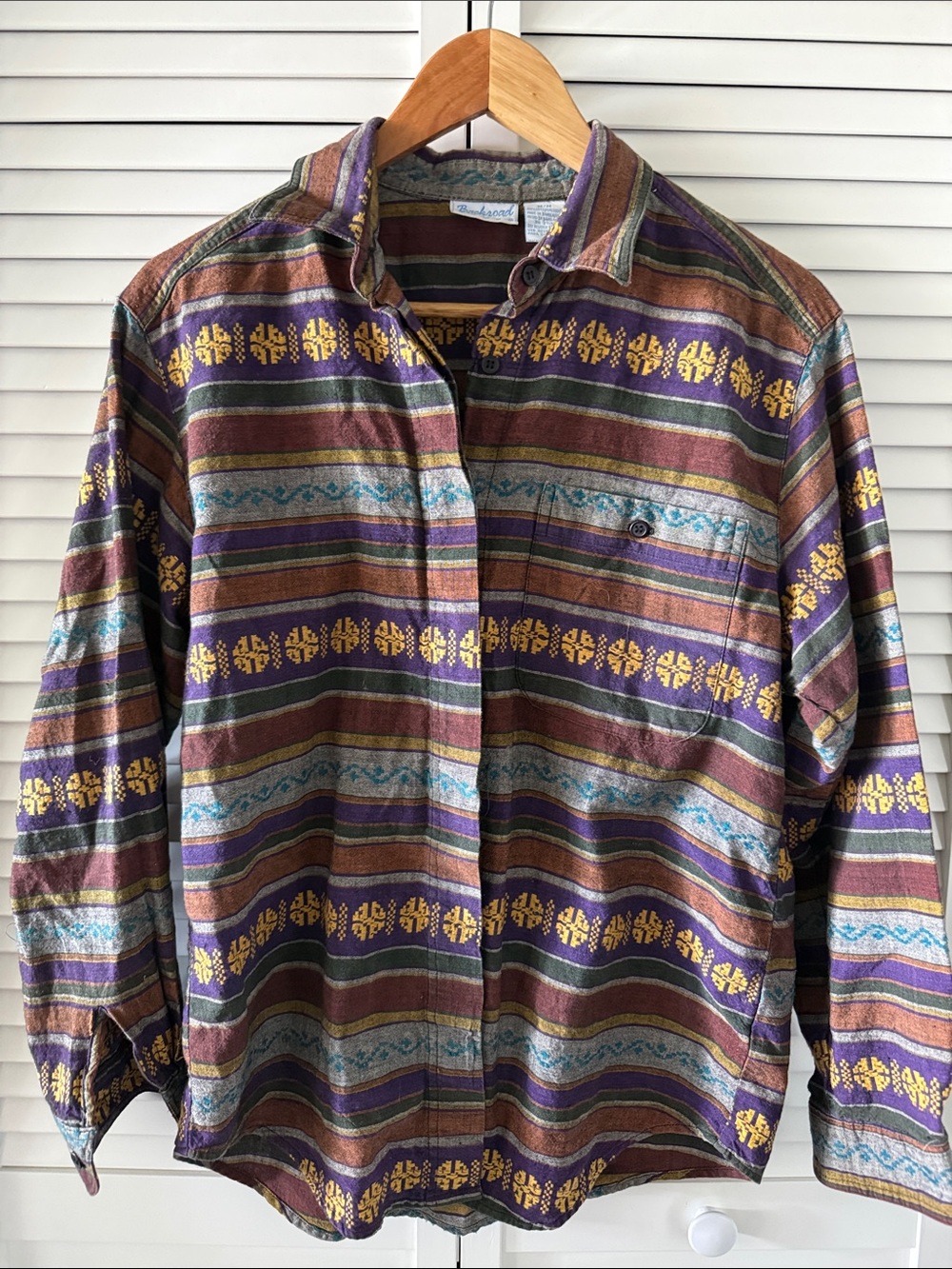 Vintage- Western Style Striped Button-Up Shirt Gorp-core!